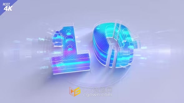 AE模板-闪亮3d数字倒计时商业庆典高科技企业10秒倒数片头