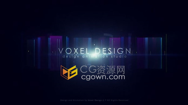 AE模板-彩色半透明形状图层不规则运动光效演绎标志LOGO动画