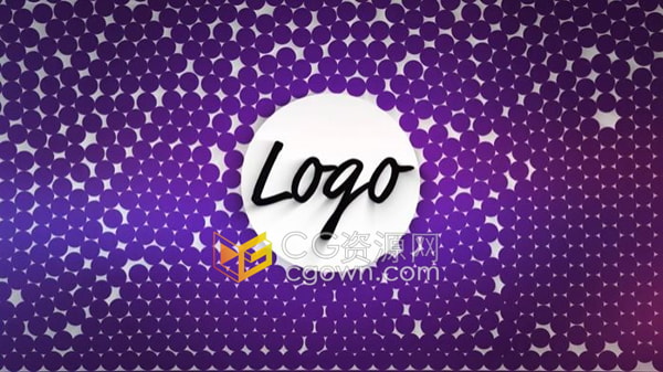 AE片头模板圆形弹跳球标志LOGO动画