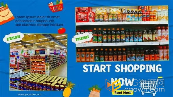 超市宣传片电商平台网上商场年终促销广告-AE视频模板