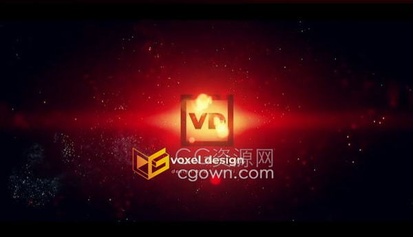 AE片头模板活力徽标碰撞形成冲击波粒子揭示LOGO动画