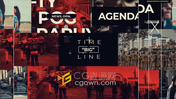 AE模板滑动分割线动画新闻栏目包装风格新闻开场白