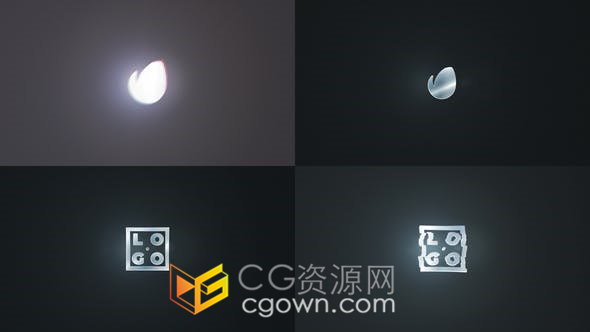 3D Metal Logo发光金属标志过渡动画片头视频制作-AE模板