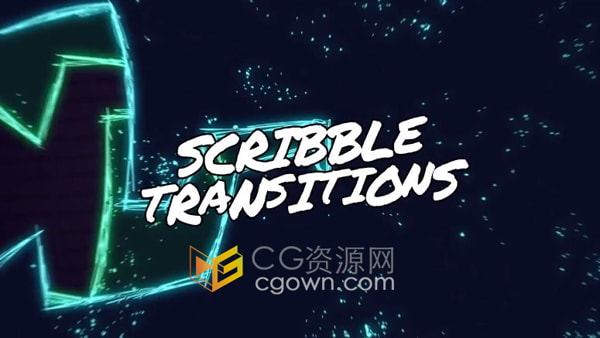 AE转场模板16个不同色调涂鸦风格过渡元素免费下载