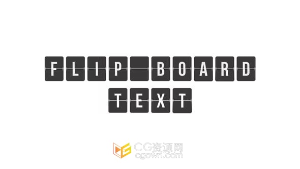 AE模板-翻转板文本机场航班信息火车站时刻表3d翻转文字动画