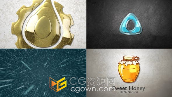 Liquid Logo飞溅粒子合成标志动画片头视频效果制作-AE模板