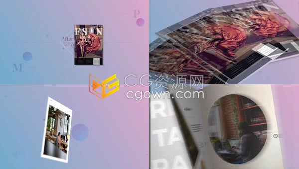3D杂志书籍画册翻页动画4K杂志宣传片-AE模板免费下载