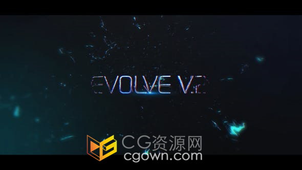 闪耀粒子冲击能量金属故障文字标题电影预告片视频-AE模板