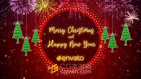 圣诞节2023新年祝福视频开场动画制作-AE模板下载