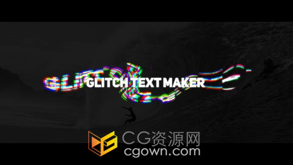 Wave Glitch Text Maker 10款波纹RGB分割文字标志动画制作-AE模板