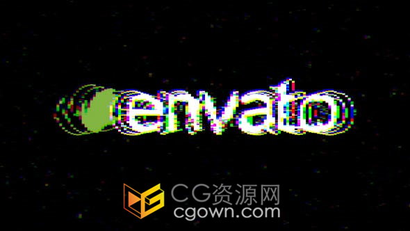Glitch Logo 3种效果电视噪点抽搐RGB分割数字失真视频片头-AE模板