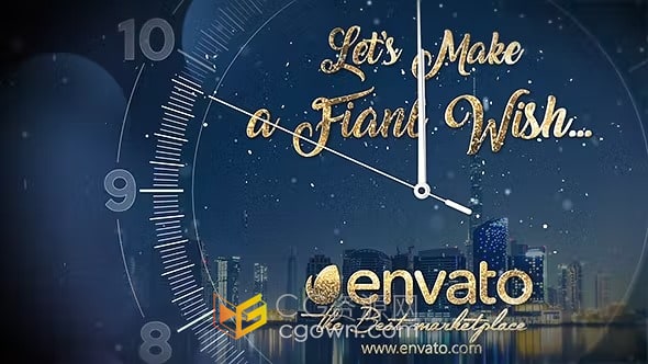 跨年倒数视频片头2023新年倒计时最后一分钟-AE模板下载