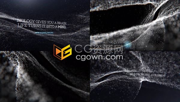 恢弘大气像差特效景深三维耀斑粒子飘动空间感背景文字标题片头-AE模板