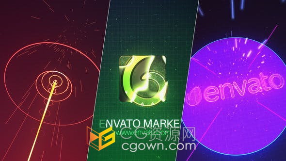 Digital Arrow Logo数字箭头穿越高科技HUD冲击波视频片头标志动画-AE模板