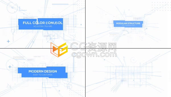 建筑蓝图施工项目启动会视频演示工业设计方案标题预告片-AE模板下载
