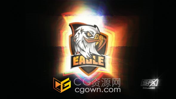 Glitch Gaming Logo Reveal游戏玩家宣传标志片头电子竞技-AE模板