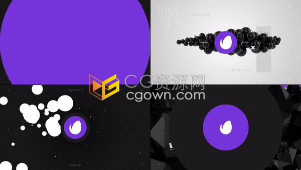 活力3D抽象形状创意动画电视节目广告演示社交平台视频开场片头-AE模板