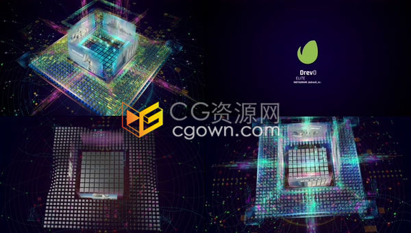 全息HUD元素界面高科技IT企业游戏APP徽标芯片主板技术开幕演示视频-AE模板