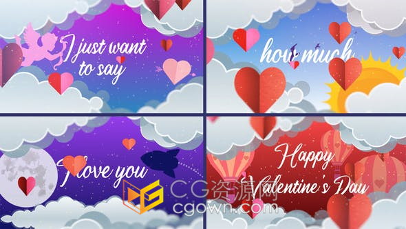 Valentine’s Day Opener Card 2021年2月14情人节视频贺卡动画制作-AE模板