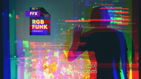 AE预设 RGB Funk Preset快速制作二次曝光RGB分离色彩效果特效
