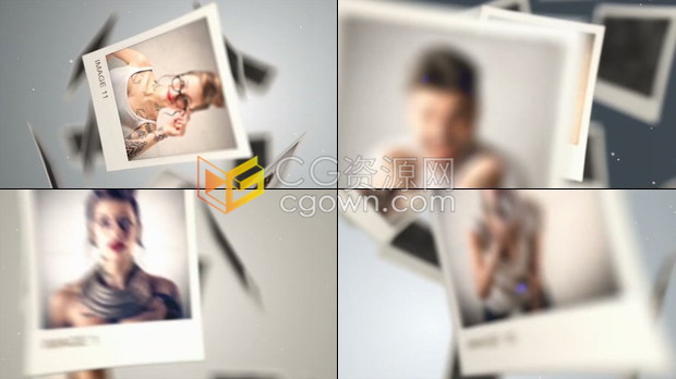 简单炫酷三维悬浮照片定格展示摄影作品婚礼相册幻灯片-AE模板下载