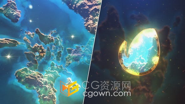 Space Nebula Logo太空银河系星云恒星特效动画视频片头-AE模板