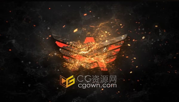 AE模板-震撼强大风沙粒子标志显现LOGO动画