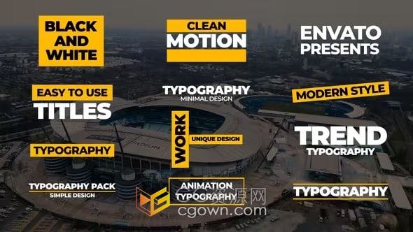 4K分辨率Typography Titles文字排版标题动画-AE模板