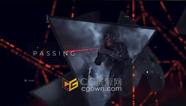 AE模板-游戏手柄旋转动态摄像机动画演绎游戏竞技赛事开场视频