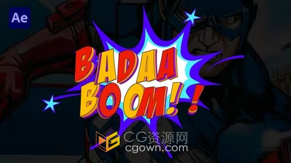 3D卡通动画文字标题综艺节目字幕特效-AE模板