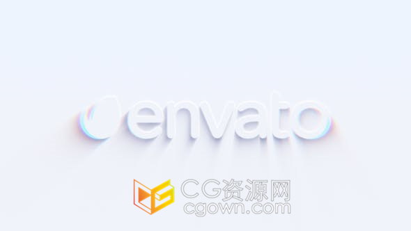 Clean Logo Reveal优雅明亮白底背景发光演绎出标志动画片头视频-AE模板