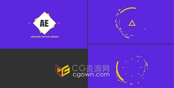 线条几何形状创意动画LOGO片头标志效果视频制作-AE模板