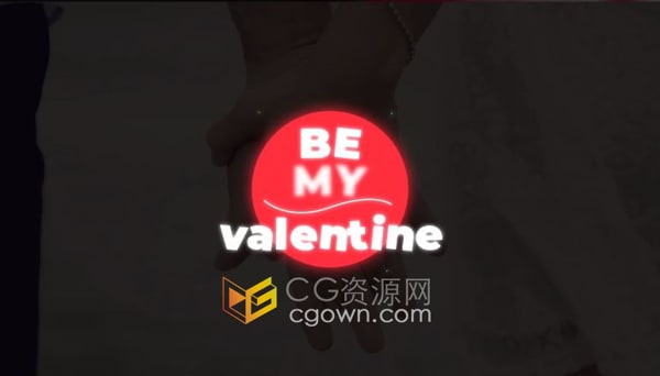 AE模板-浪漫爱心动画漂亮婚礼情人节标题