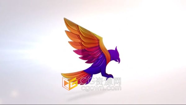 AE模板-快速旋转动画企业片头带有标语的标志LOGO展示