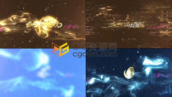 大气奢华耀斑炫丽粒子拖尾条纹LOGO展示片头动画-AE模板下载