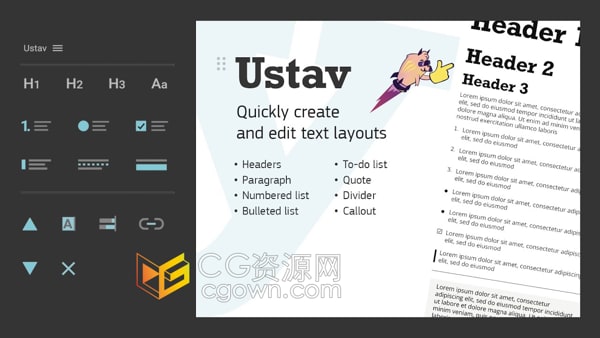 Ustav v1.0.1 AE脚本快速创建编辑文本排版布局设计