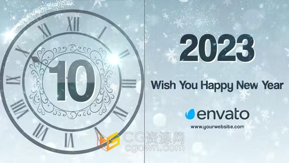 2023年新年倒计时时钟10秒倒数动画开场视频-AE模板
