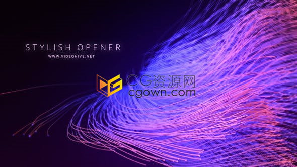 炫丽壮观抽象发光生长线条展示优雅创意社交媒体视频活动预告开场-AE模板