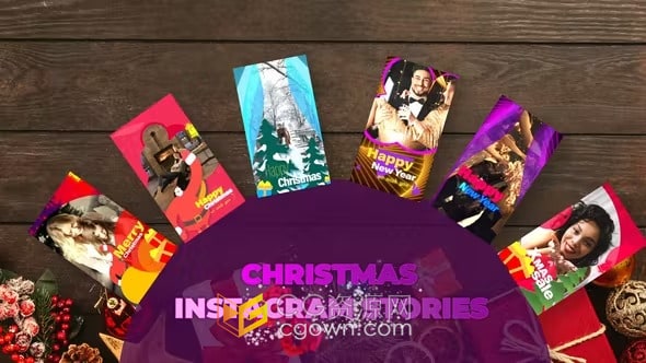 6组圣诞节动画主题风格短视频AE模板套用