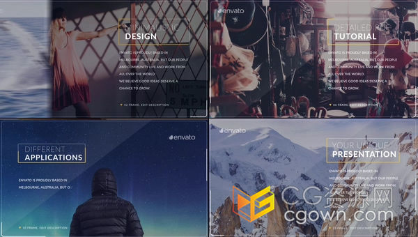 商业标题简约过渡版式公司演示幻灯片城市宣传视频相册-AE模板下载