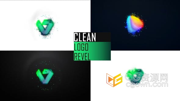 AE模板-简单光泽感粒子环绕迸发消散水波纹标志LOGO动画