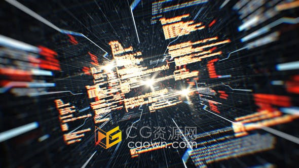 数字代码数据互联网介绍科技公司宣传视频片头动画-AE模板