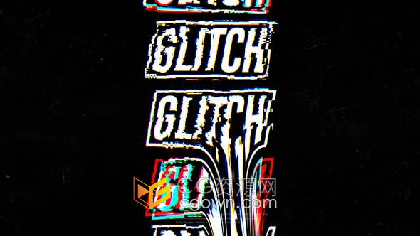 RGB分离故障动画Glitch Logo Type标志视频片头-AE模板下载