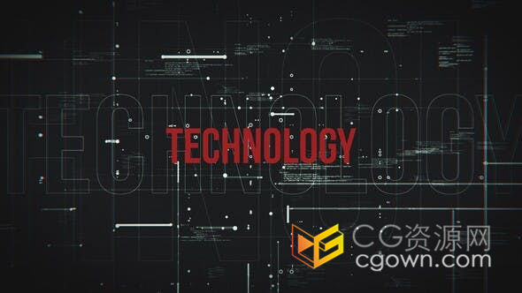 4K黑暗气氛科幻元素HUD像差特效高科技互联网公司标题预告片-AE模板