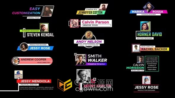 15个带有照片头像效果视频字幕条标题动画-AE模板