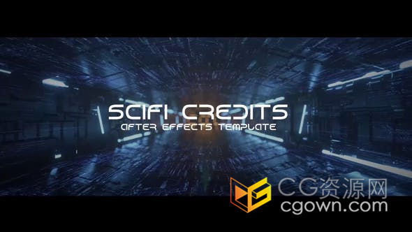 科幻隧道特效数字技术文本标题电影预告片-AE模板下载