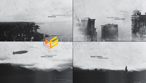 黑白色调神秘感悬疑场景惊悚紧张氛围电影标题预告片-AE模板下载