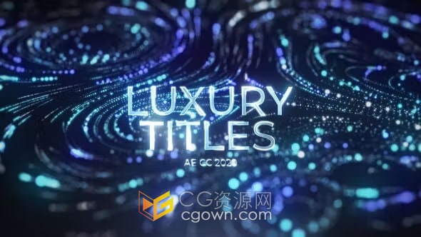 豪华浪潮光线粒子动画宣传介绍文字标题视频-AE模板