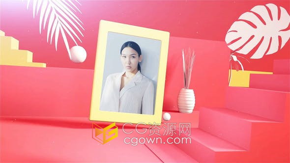 3D幻灯片彩色充满活力照片生动展示动画相册视频制作-AE模板