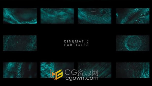 AE模板-缓慢抽象粒子动画背景干净简约标题电影晚会活动视频预告片